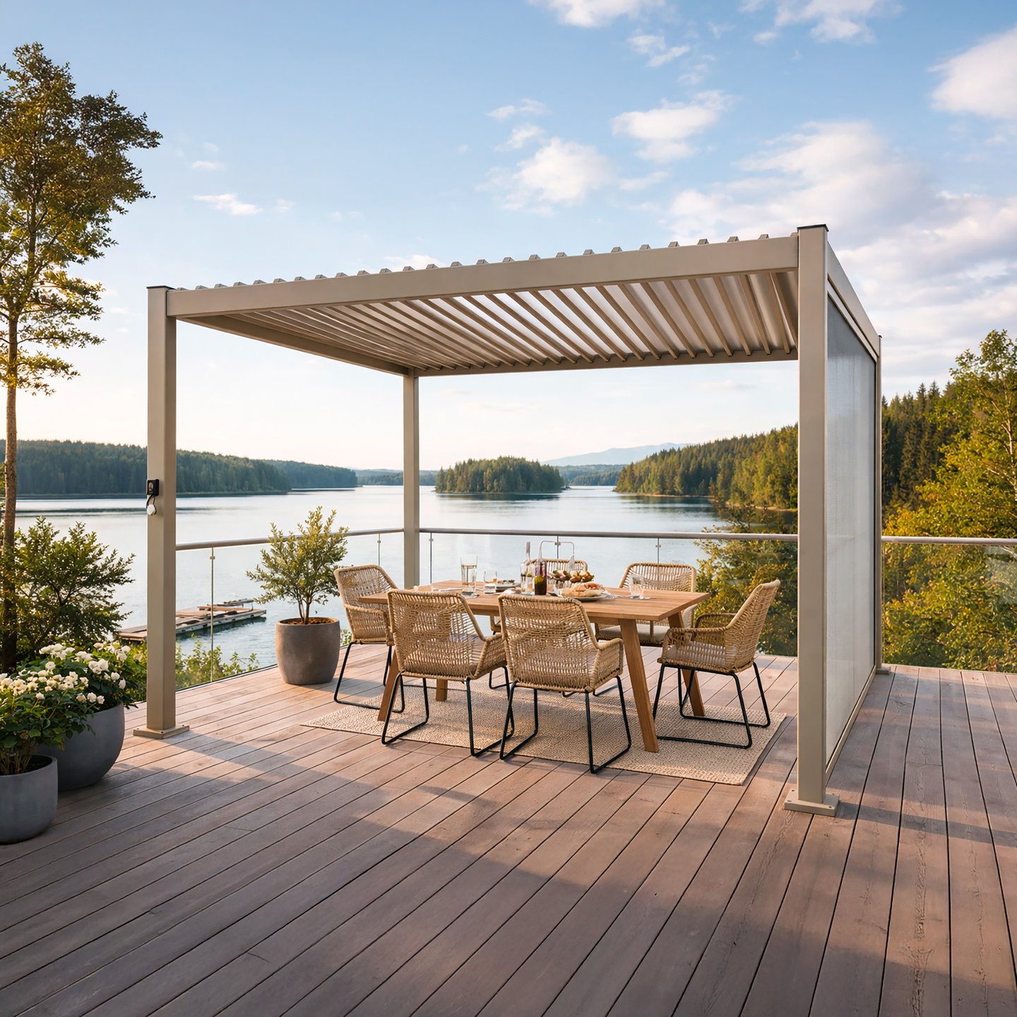 Nordic paviljonki 3x4m säleikkökatolla, khaki