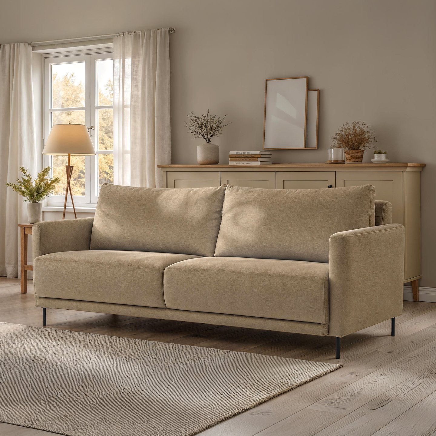 Scandic 3-ist vuodesohva, Elegant 03 beige