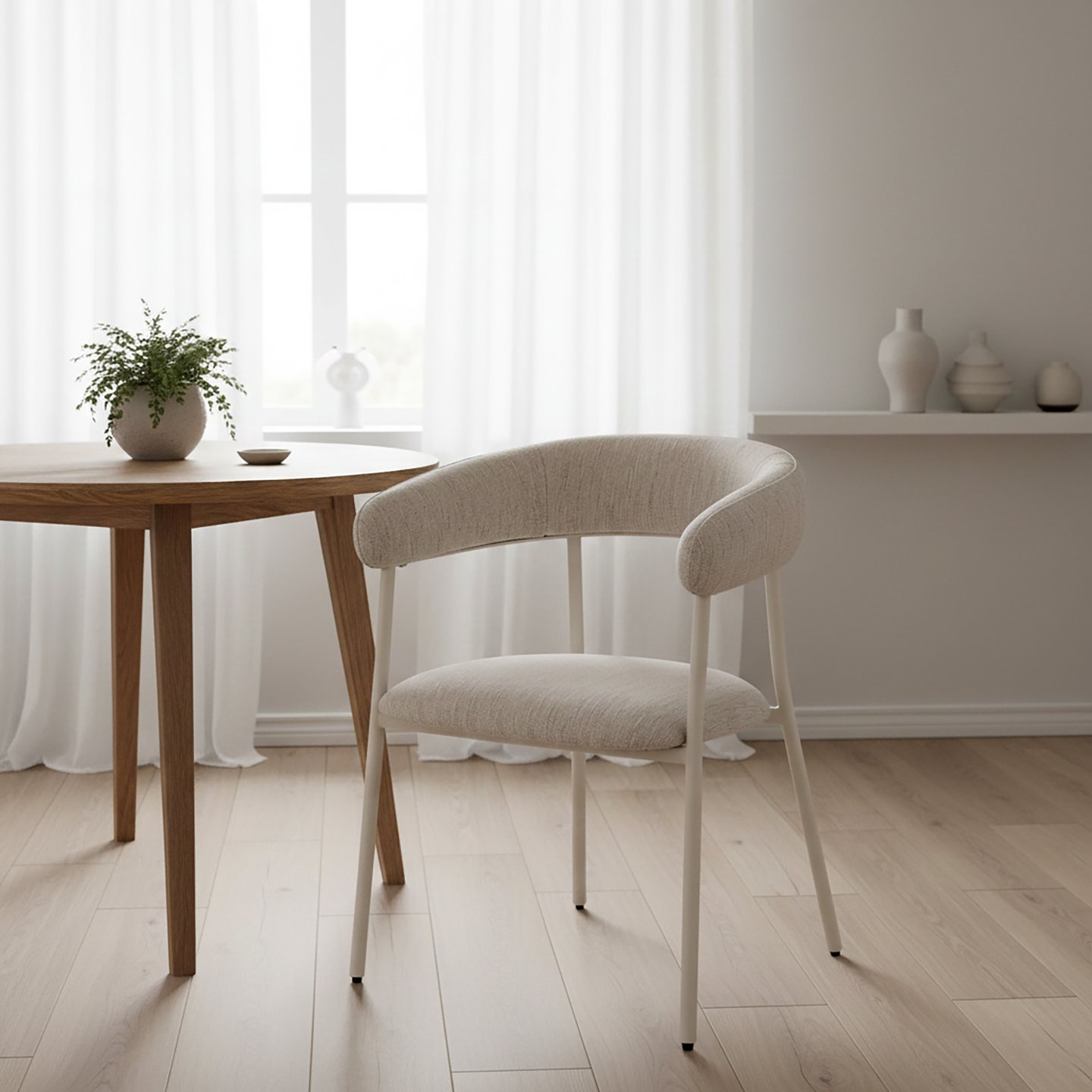Aria ruokatuoli, beige / valkoinen