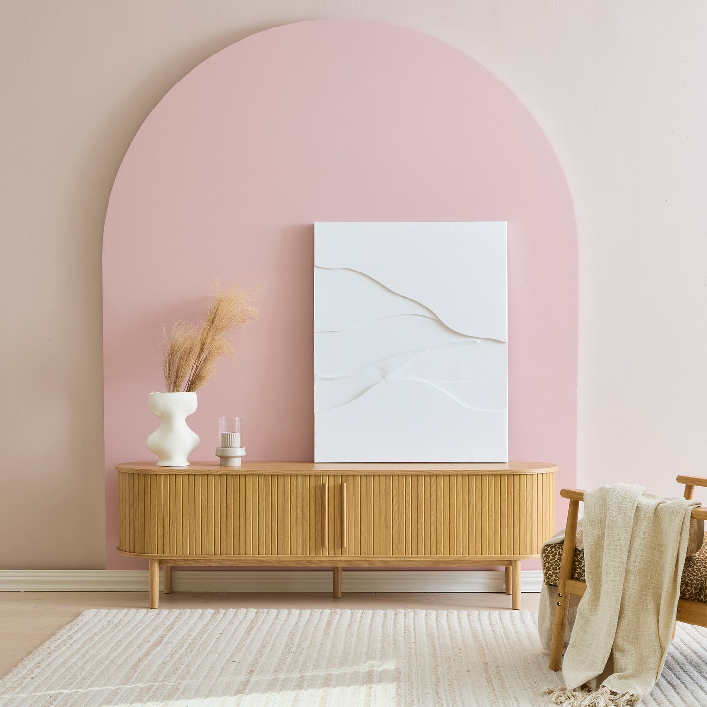 Meta tv-taso 180 cm, natural tammi (viilu)