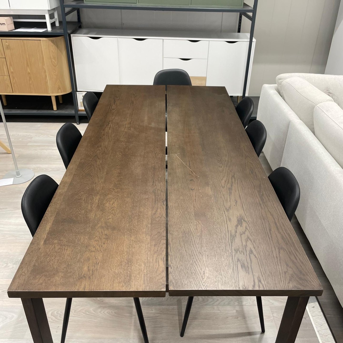 Valence pöytä 215x100 + Maria-tuolit keinonahkaiset Ruokaryhmä 1+7
