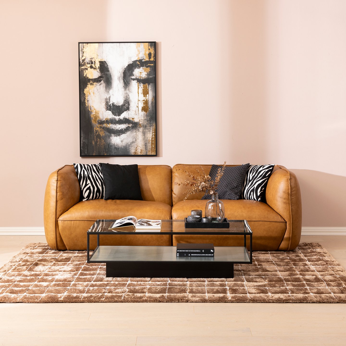 Novelli 4-istuttava sohva nahka wax brown