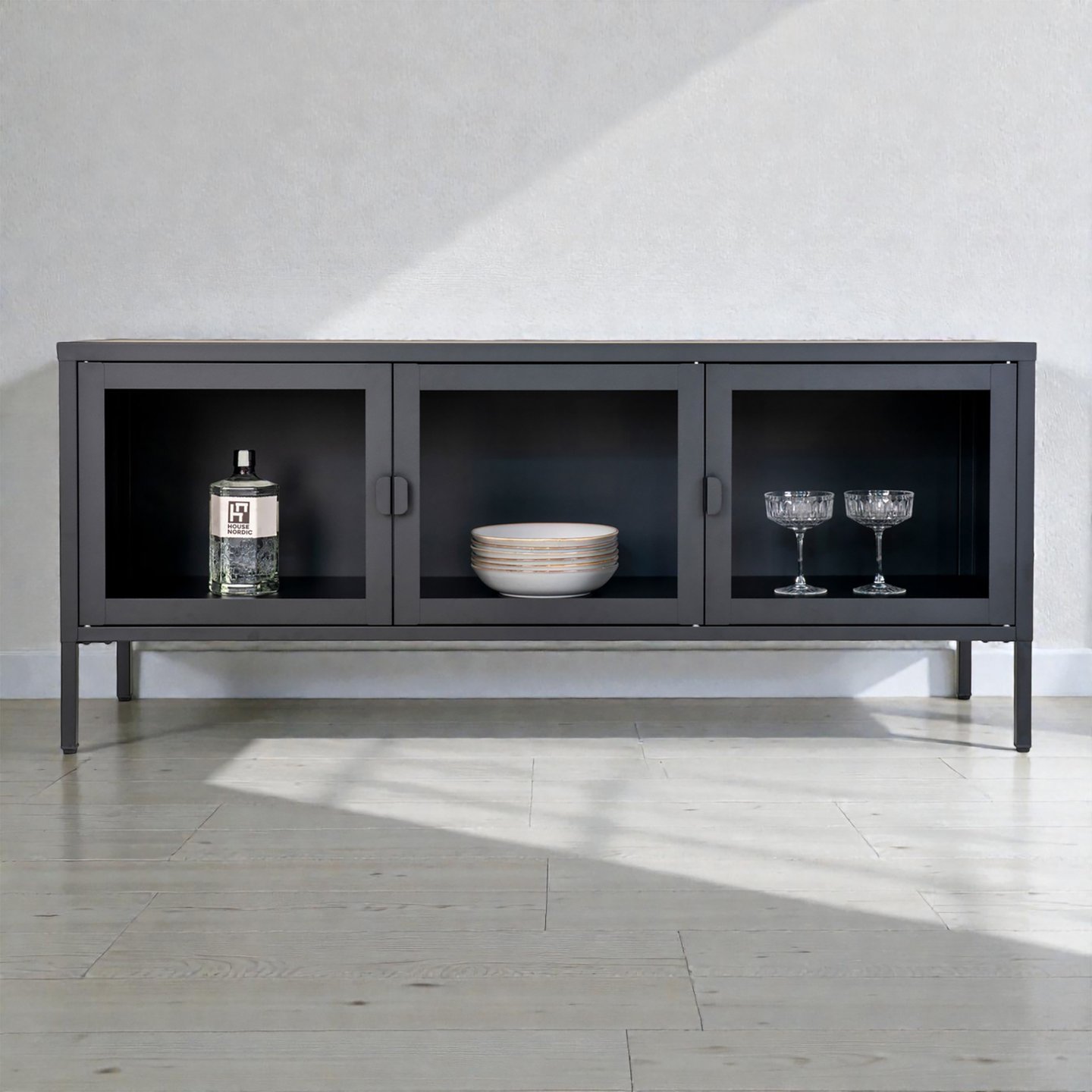 House Nordic Brisbane tv-taso 130x40x55 cm, musta