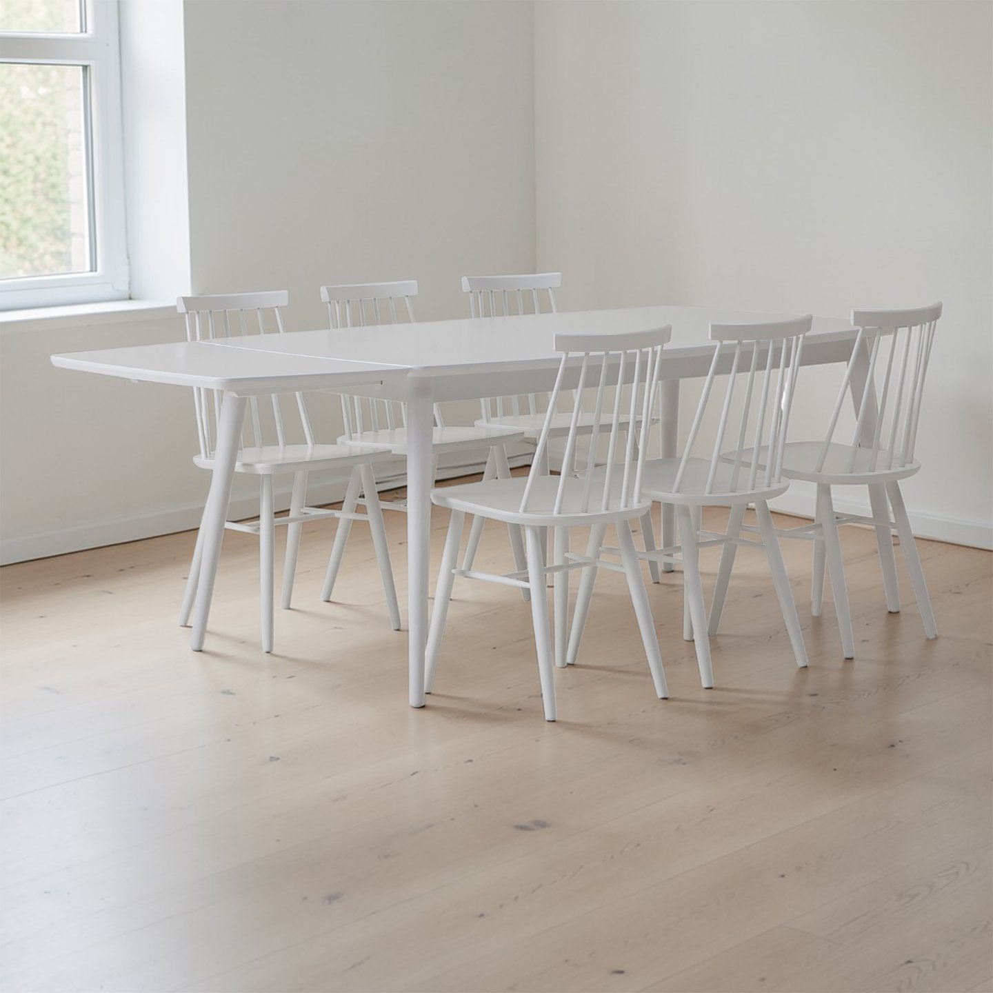Reino ruokailuryhmä jatkettava 170/215x95 kuudelle, valkoinen