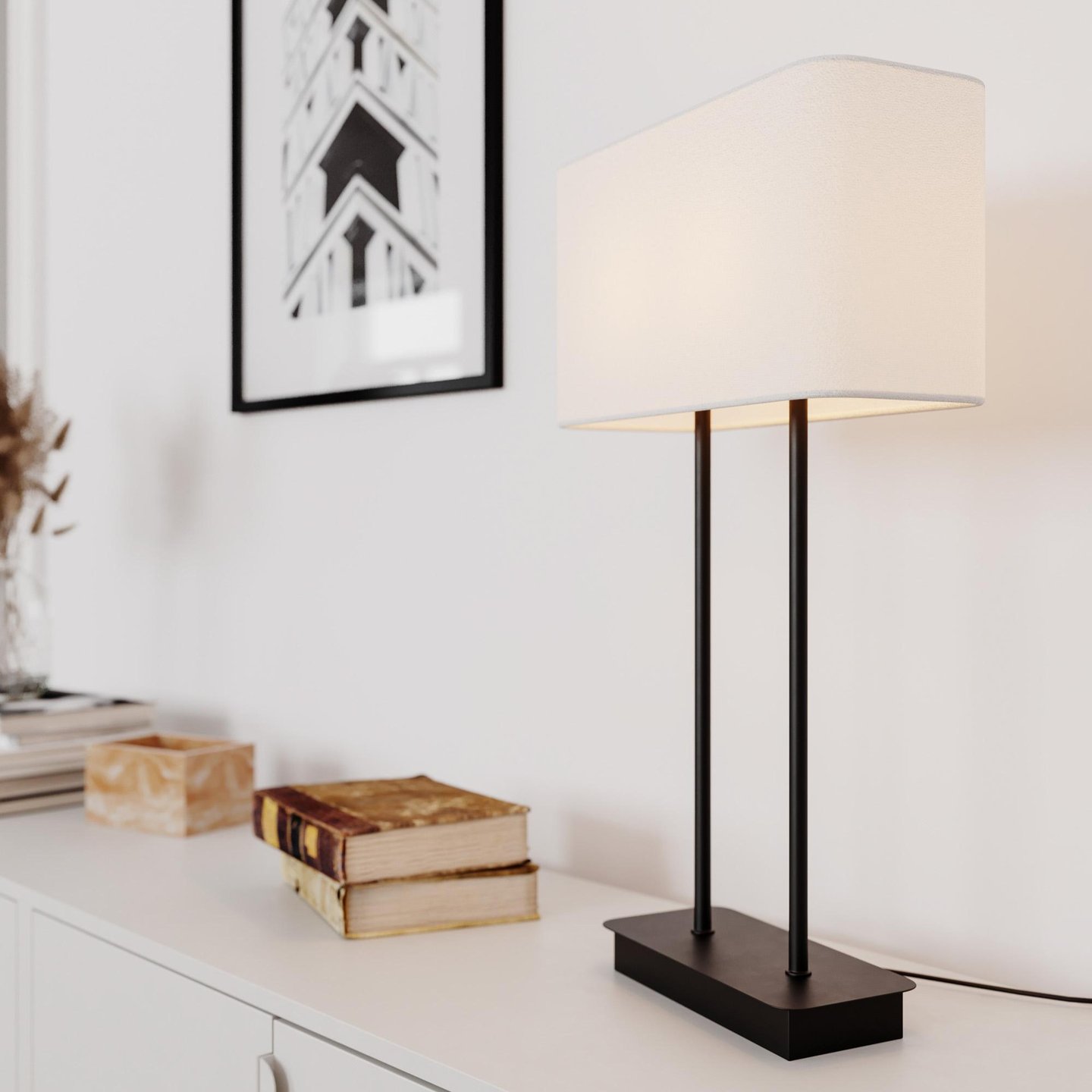 Luton pöytävalaisin 56cm musta/valkoinen