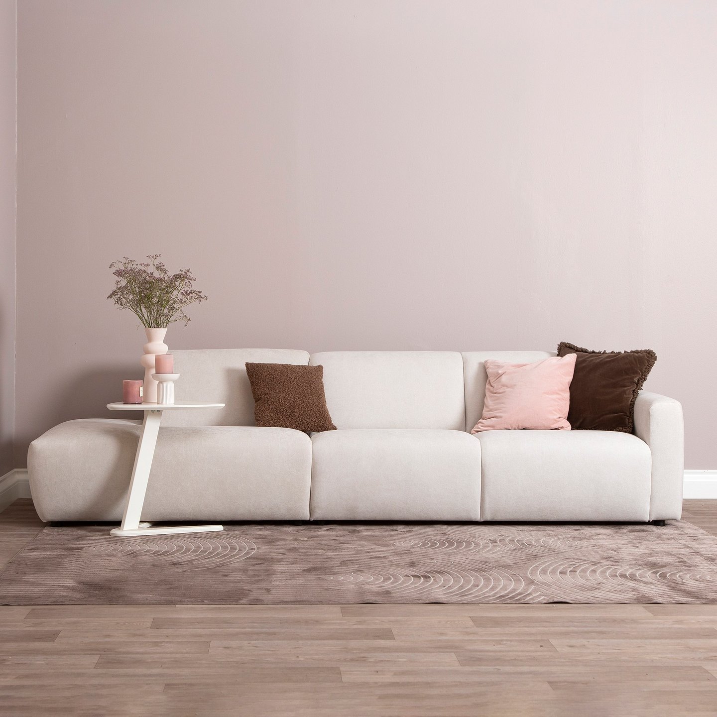 Basel 3-istuttava sohva avopäädyllä vasen, beige