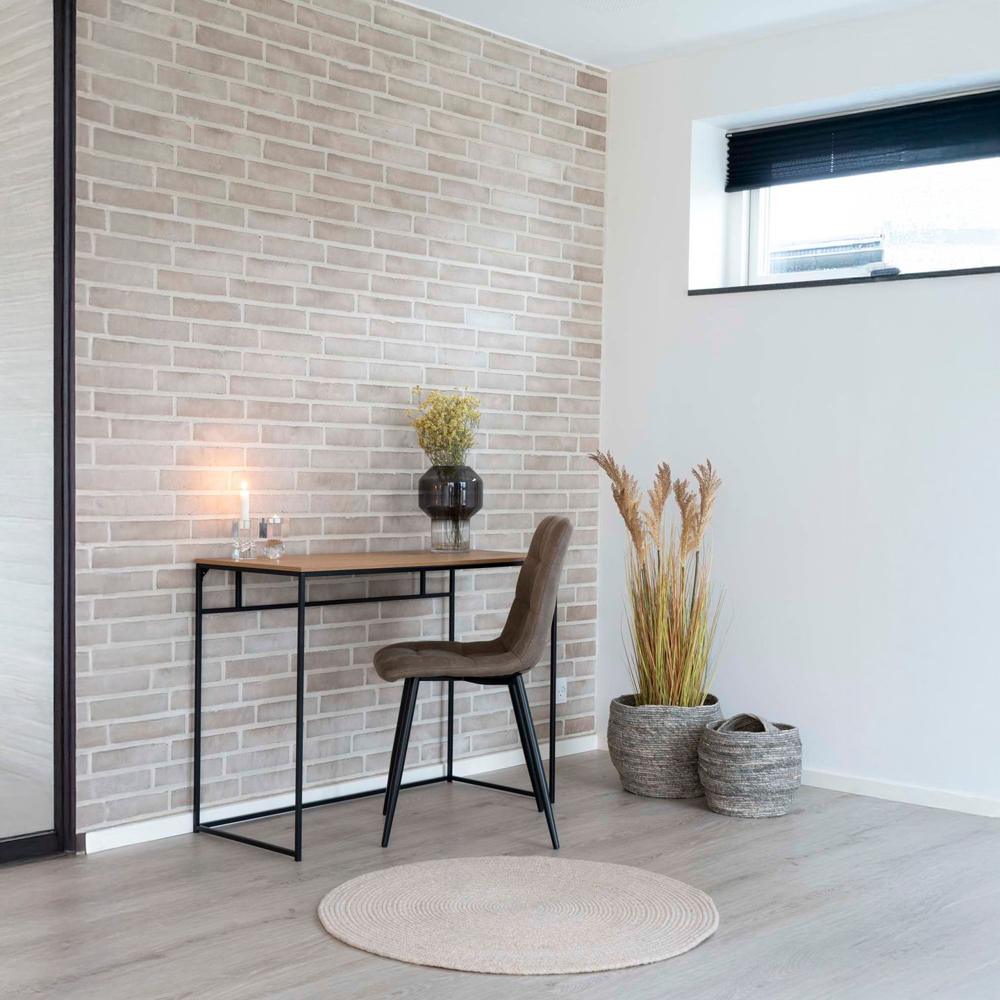 House Nordic Middel ruokatuoli, vaaleanruskea mikrokuitu