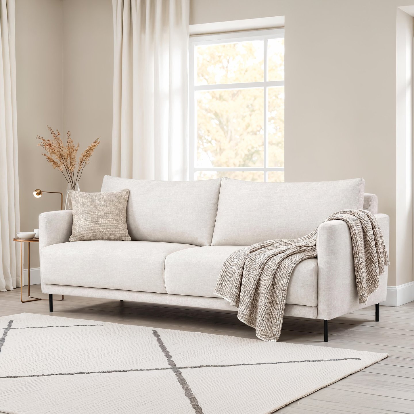 Scandic 3-ist vuodesohva, Glamour 01 beige
