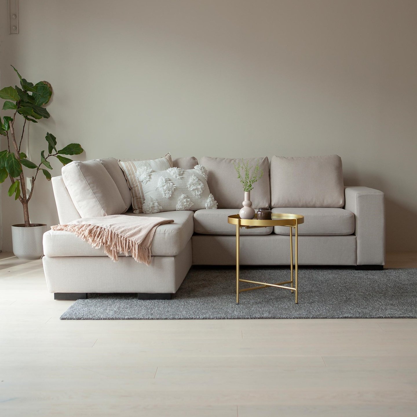 Nevada avokulmasohva (vasen) beige