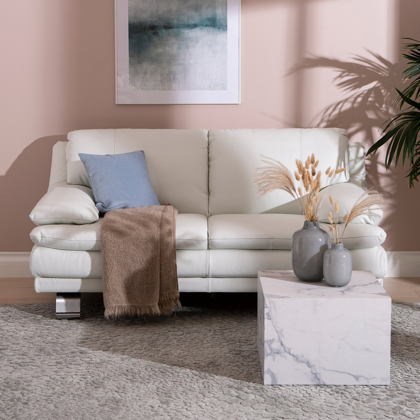 Corona 2-istuttava sohva valkoinen