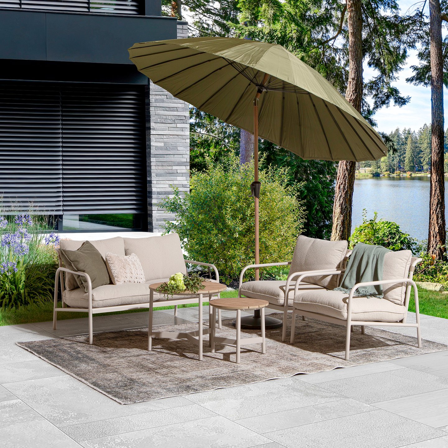 Elegance sohvaryhmä (2+1+1+sohvapöydät) khaki