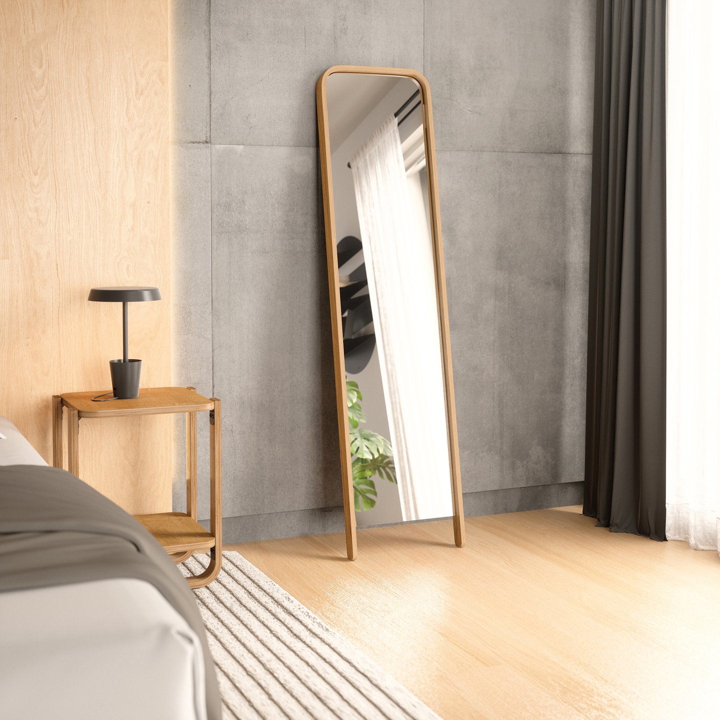 Umbra Bellwood nojaava peili 39x154 cm luonnonväri