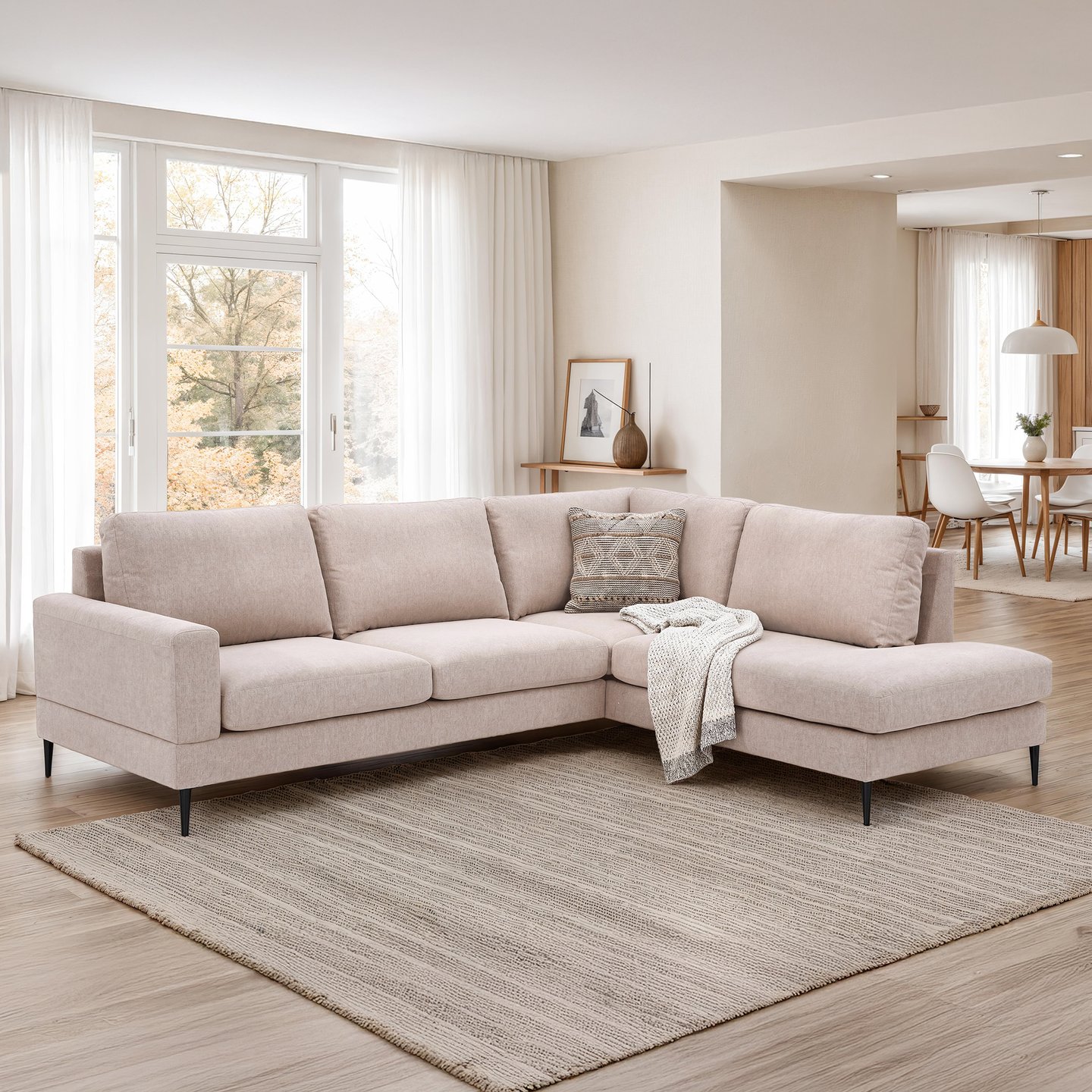 Capri avokulmasohva oikea, Austin 02 beige