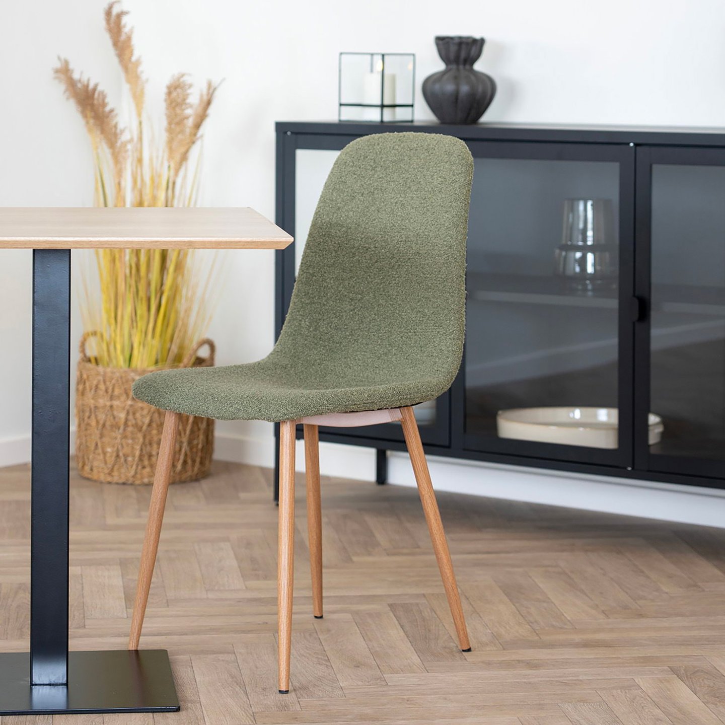 House Nordic Stockholm ruokatuoli, vihreä buklee