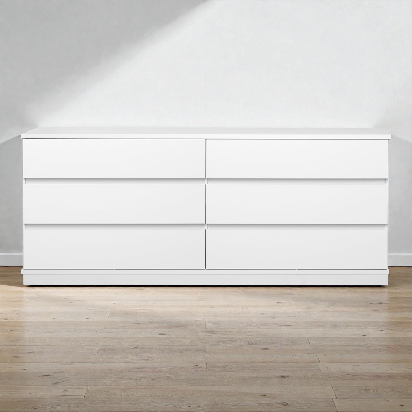Sata leveä senkki nro 76. 183cm 6ltk valkoinen, sokkeli