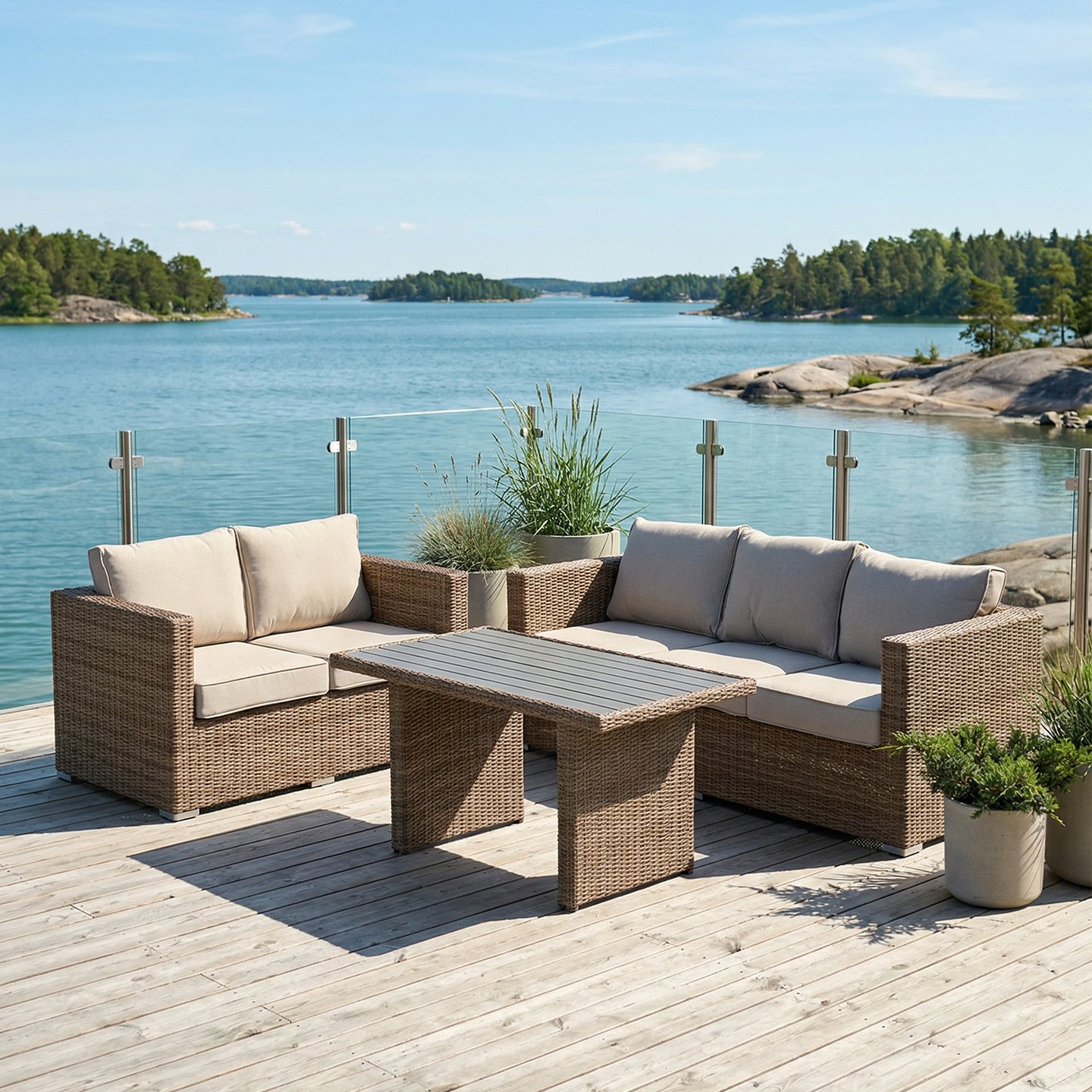 Mode Natural sohvaryhmä 3+2+sohvapöytä korkea