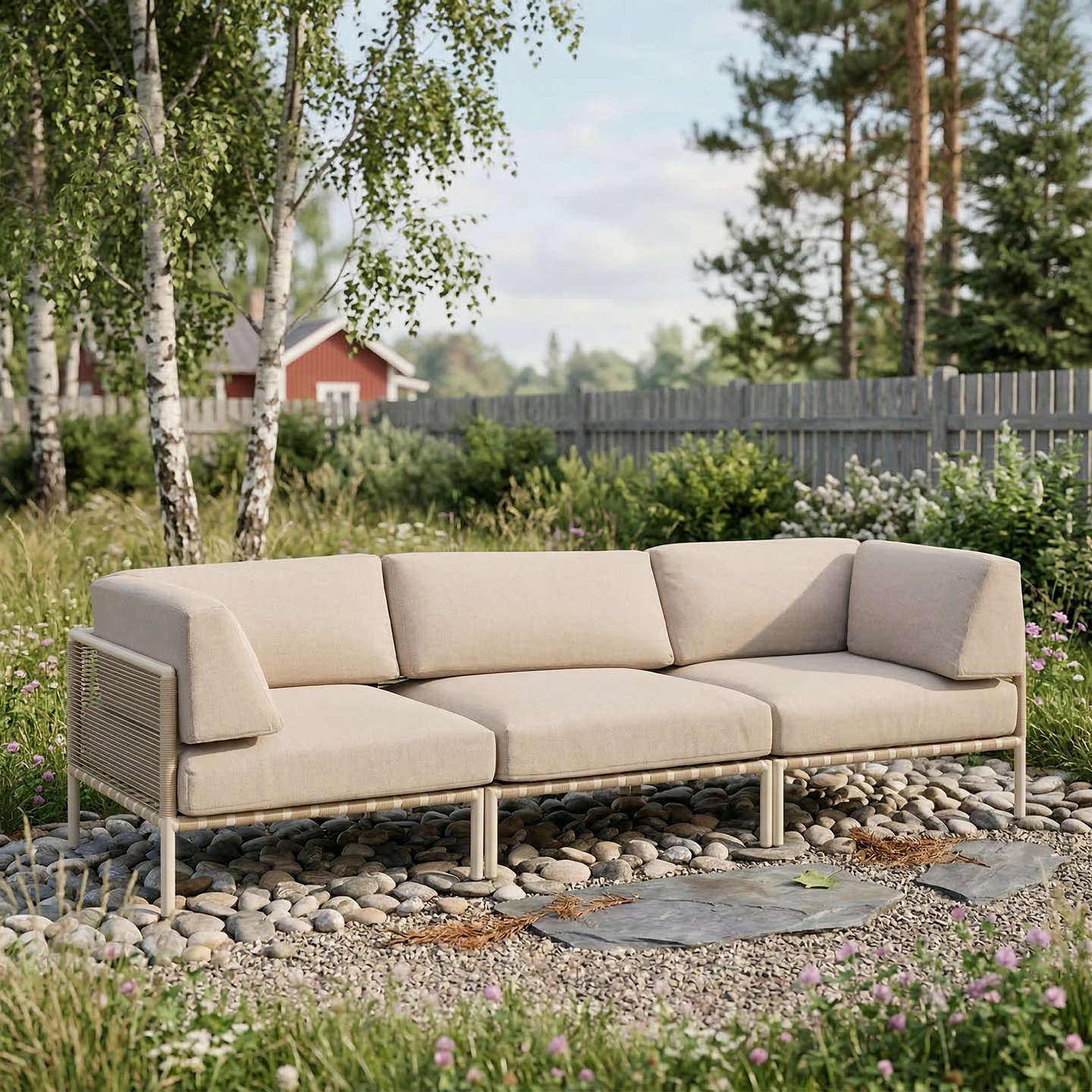Asgård 3-istuttava sohva, taupe/beige