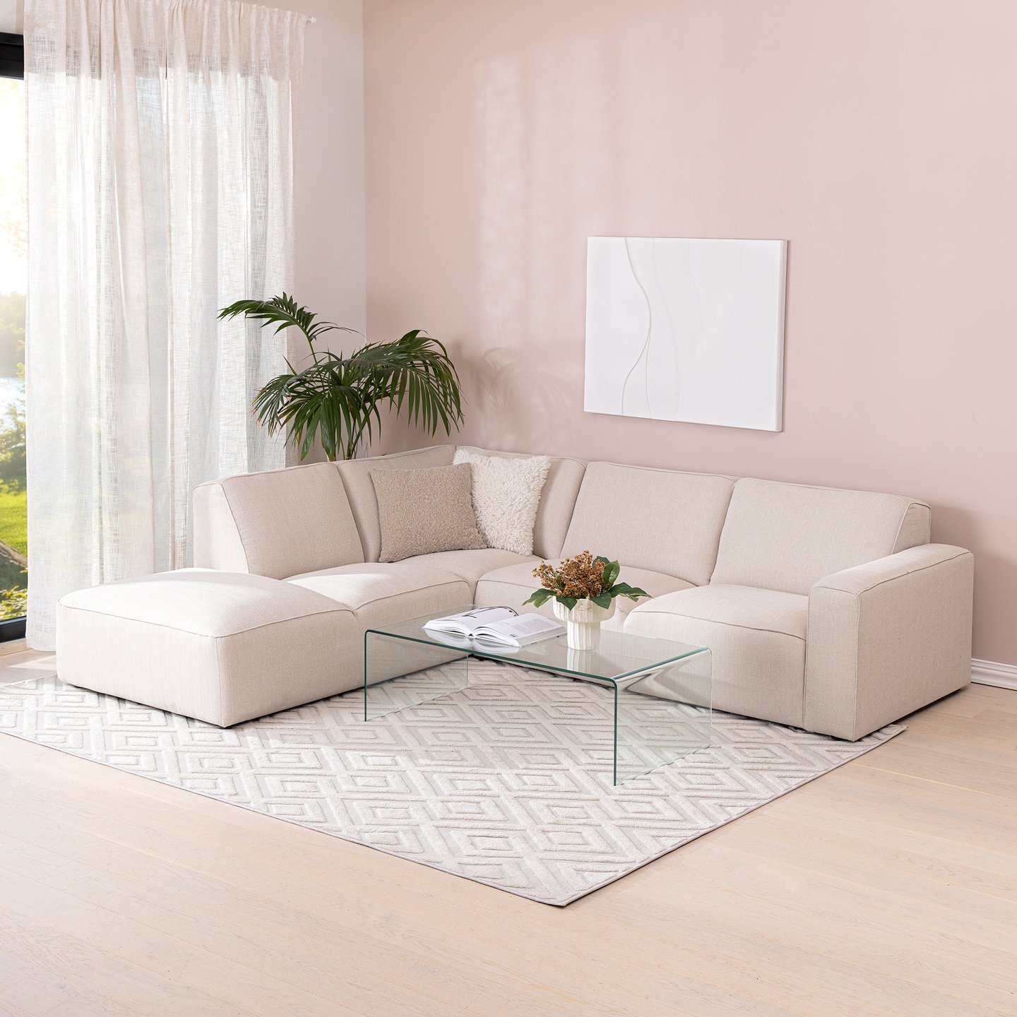Halli avokulmasohva vasen, beige
