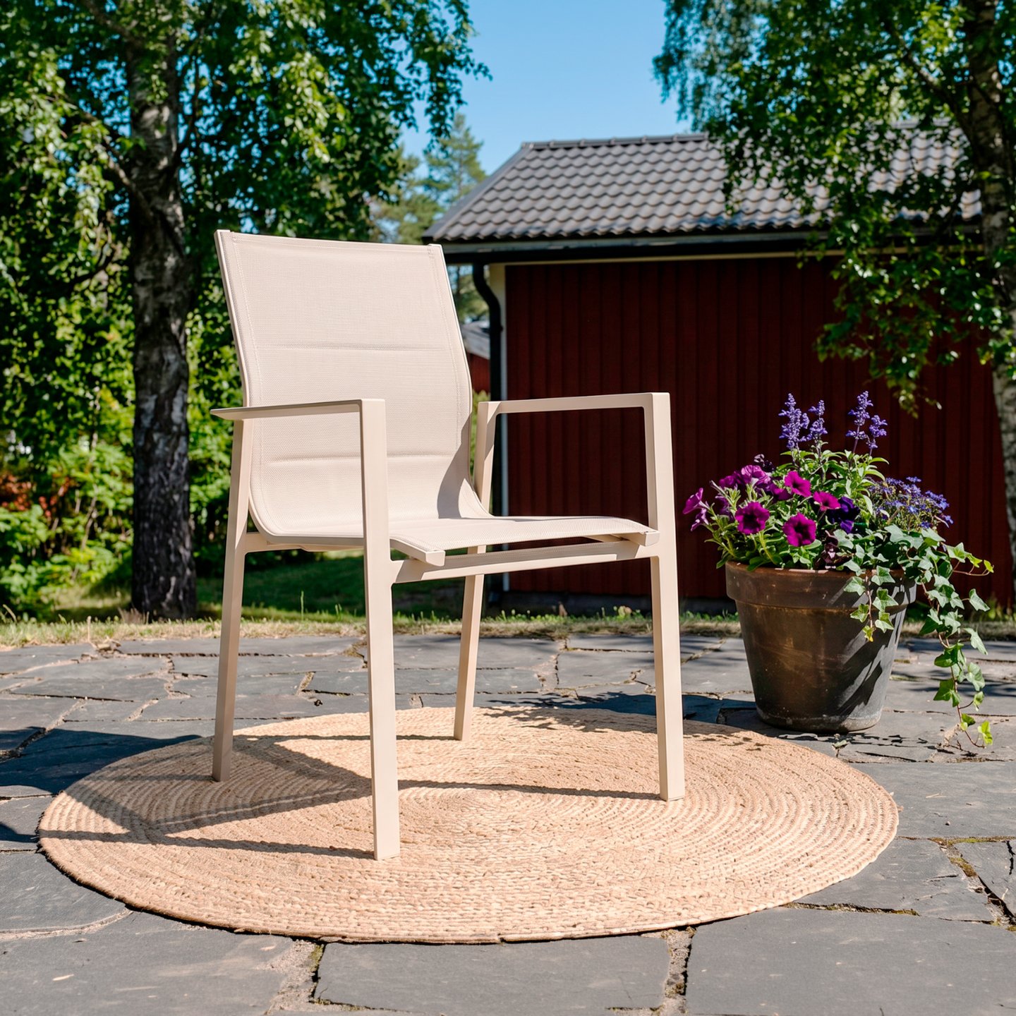 Messina ruokatuoli, pinottava khaki 26/teak