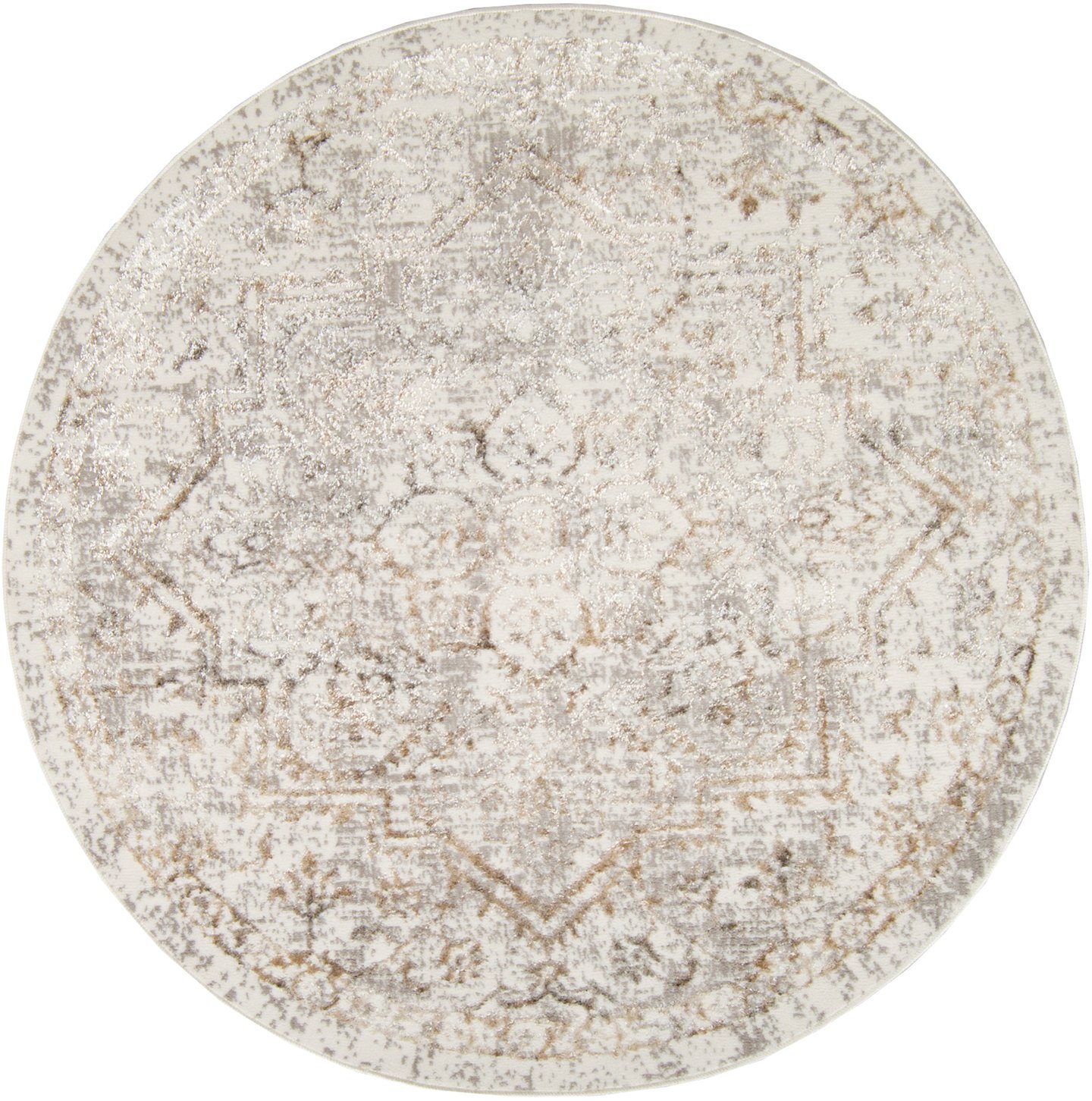 Luna matto ø133 cm valkoinen-beige