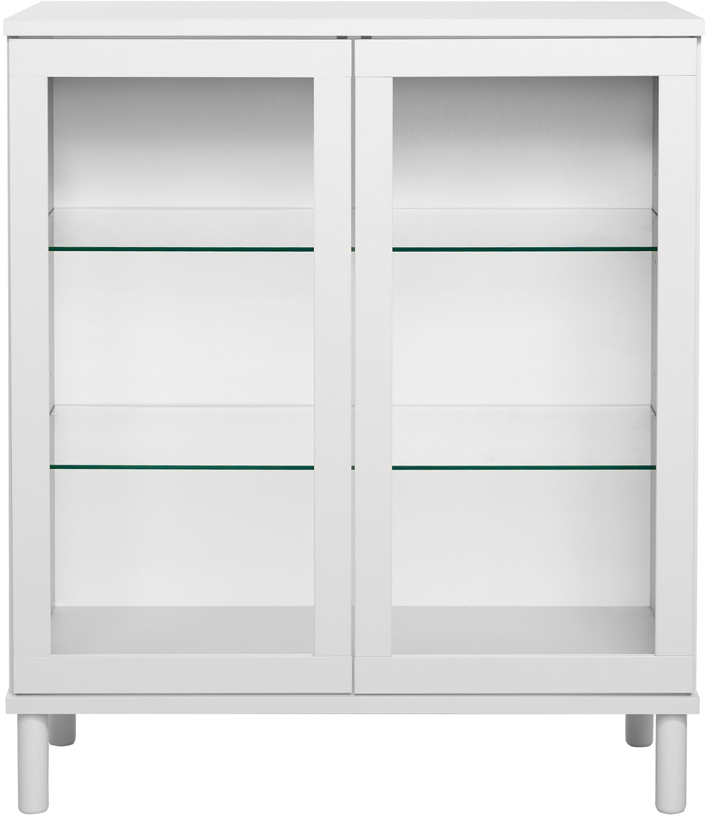 Sata lasiovikaappi nro 26. 92cm valkoinen, pyöreä jalka