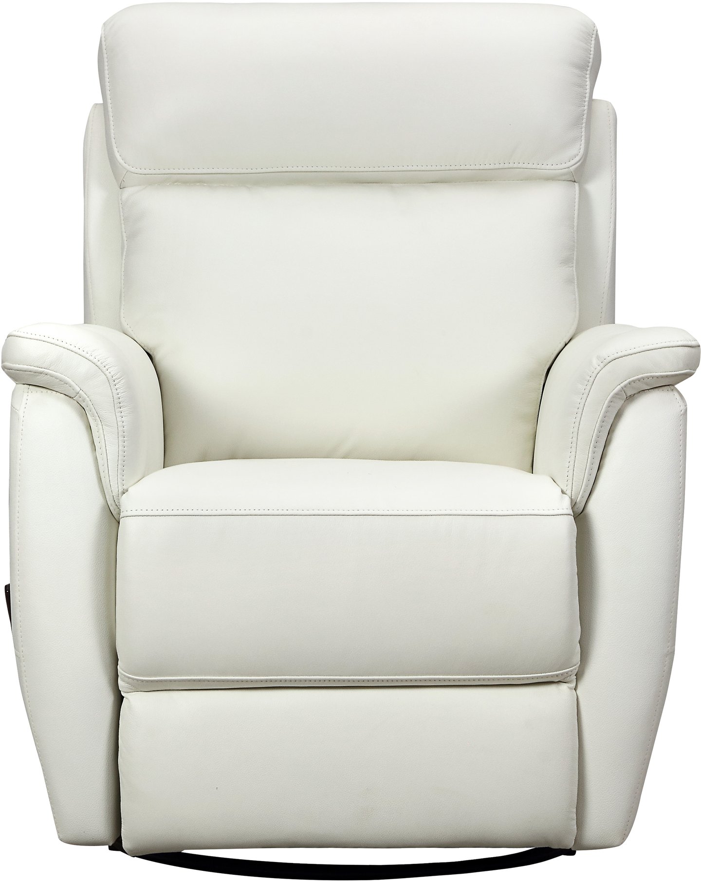 Loungea Colorado recliner-tuoli keinuva/pyörivä, puhdas valkoinen nahka/keinonahka