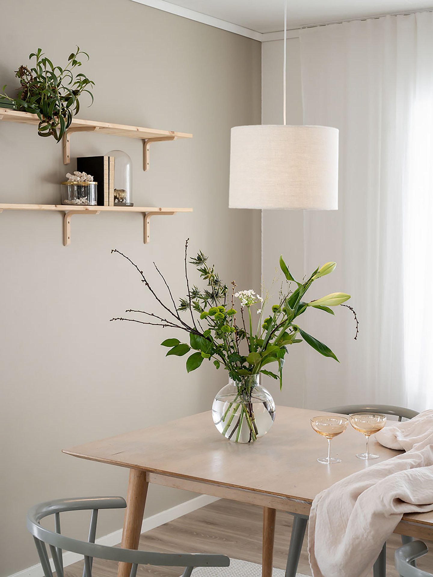 PR Home Sara linne riippuvalaisin luonnonvalkoinen 35 cm