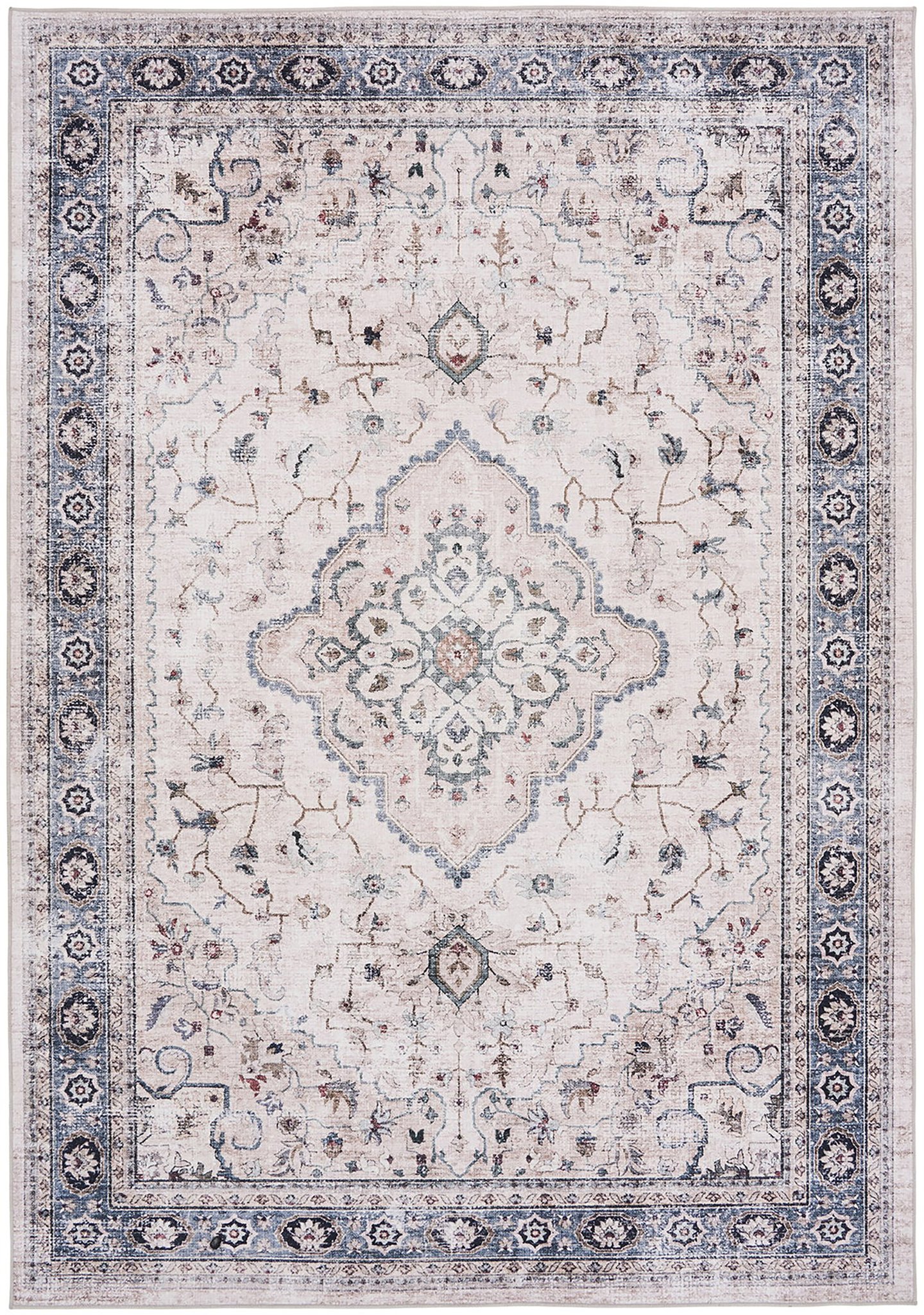 House Nordic matto, luonnonvalkoinen/beige/sininen, 160x230 cm