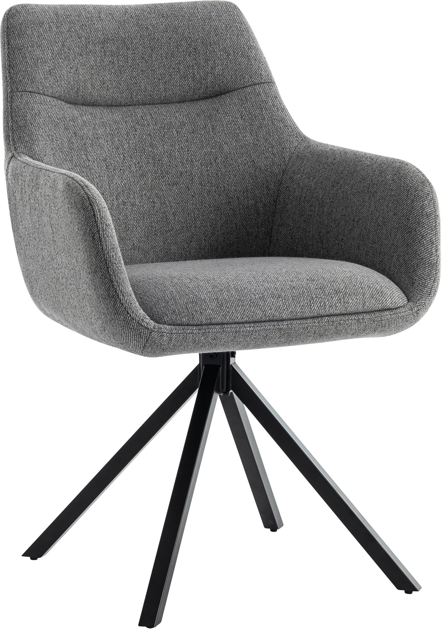 North Collection Everly ruokapöydän tuoli käsinojilla harmaa (Kiinteä Star-jalka): Tyylikäs harmaa ruokatuoli, jossa kestävä metallirunko ja mukava verhoilu. Sopii täydellisesti moderniin ruokailutilaan tai pienelle ruokapöydälle.