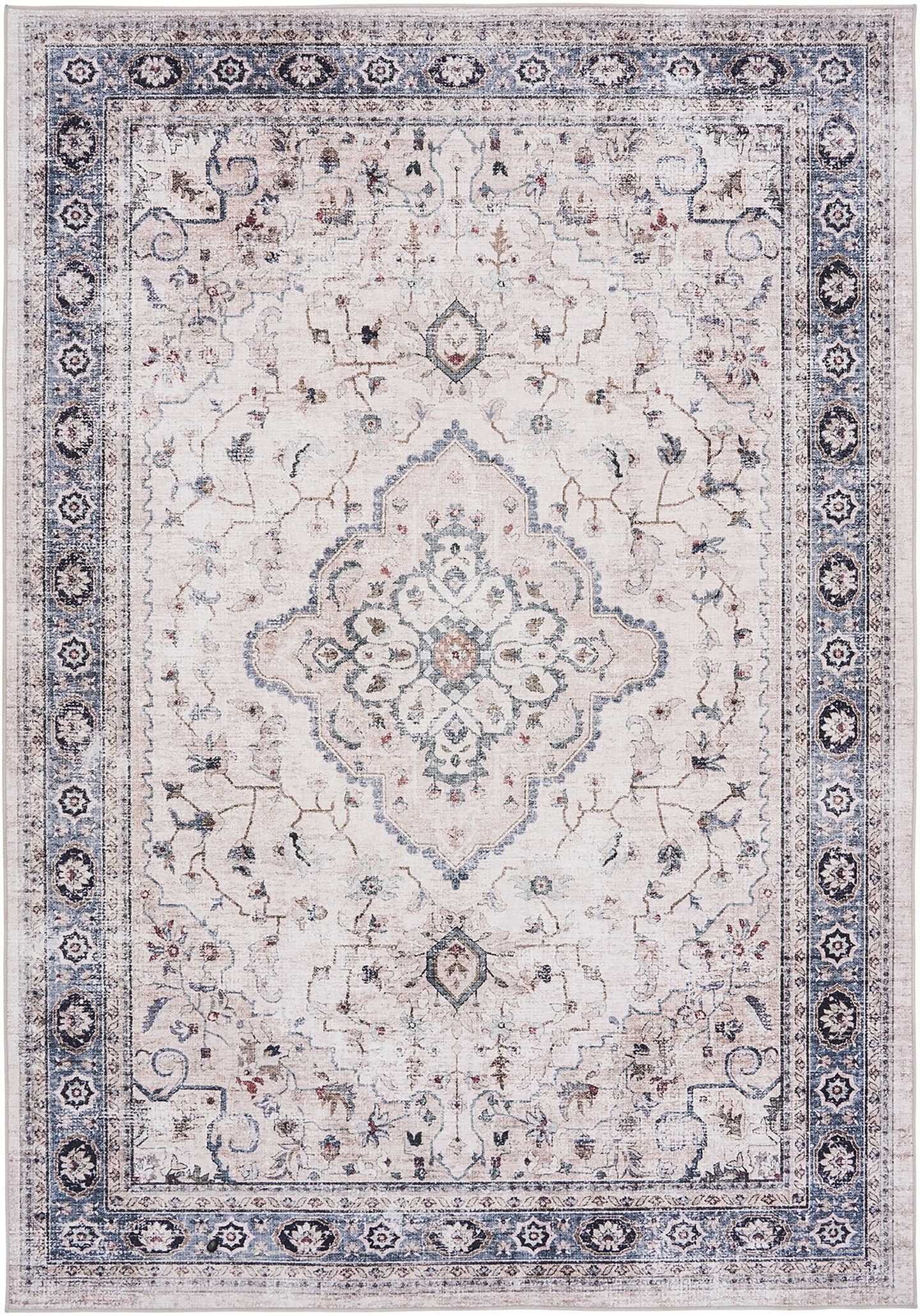 House Nordic matto, luonnonvalkoinen/beige/sininen, 200x300 cm