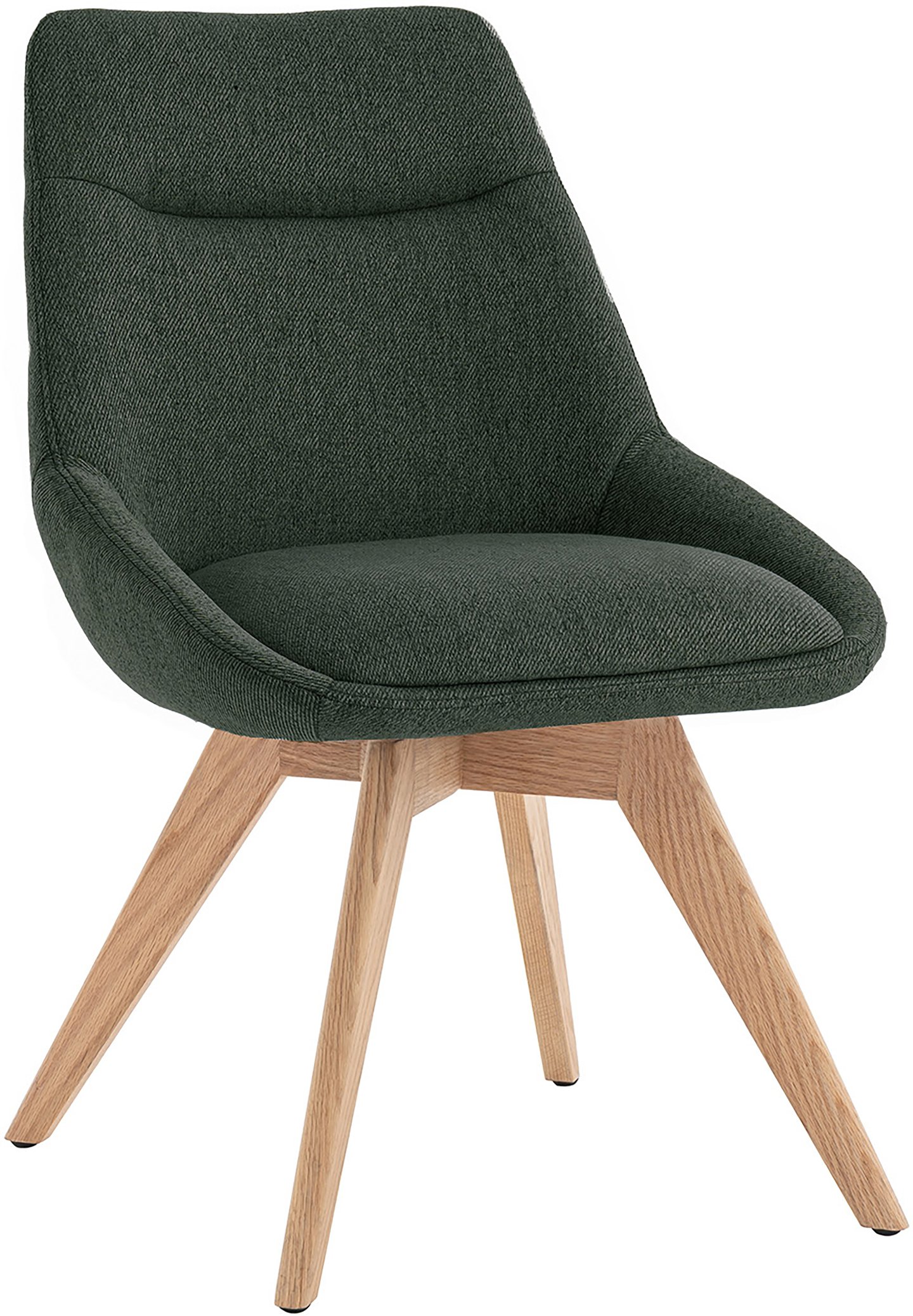 North Collection Everly ruokapöydän tuoli, vihreä (Spider-jalka natural tammi): Tyylikäs ruokatuoli, jossa vihreä verhoilu ja metallirunko. Sopii täydellisesti moderniin ruokailutilaan tai keittiöön.