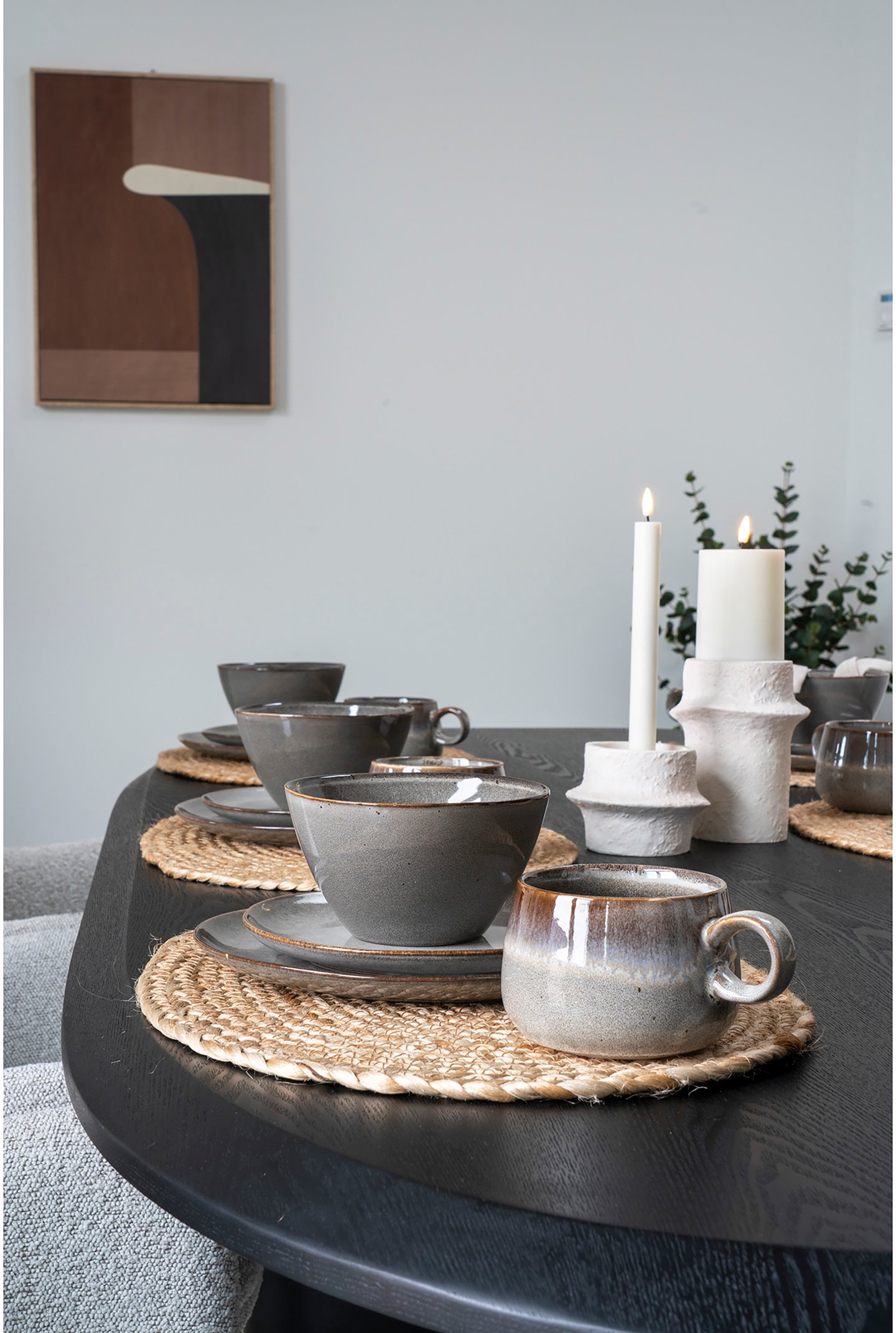 House Nordic Selma kulhot (4kpl setti) 15x9cm harmaa/ruskea