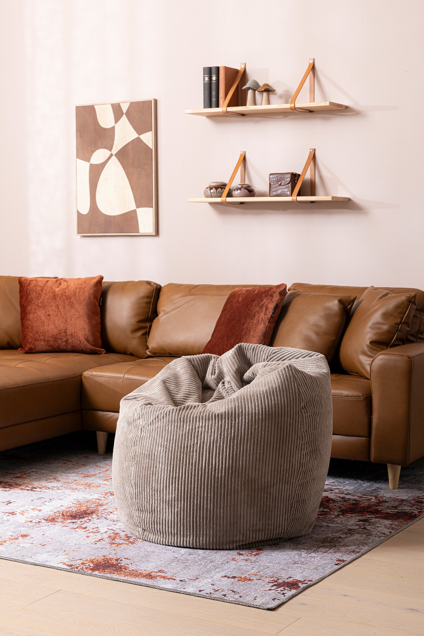 Velvet säkkituoli beige