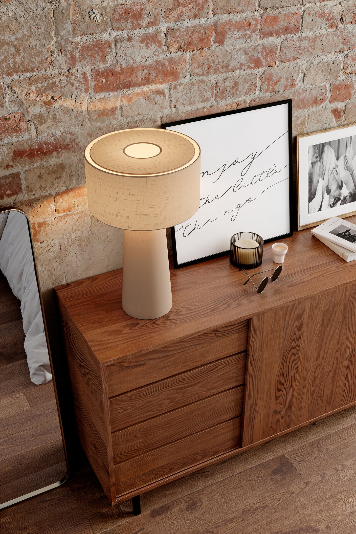 Linum pöytävalaisin beige