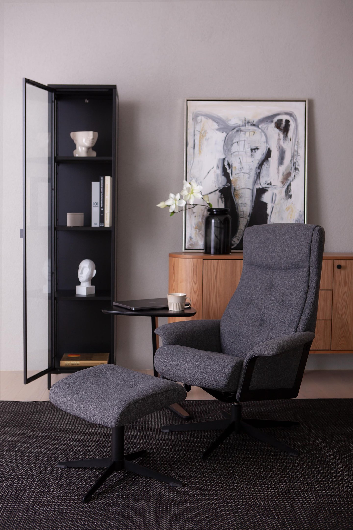 King mekanismituoli + rahi antrasiitti Caprice-kangas