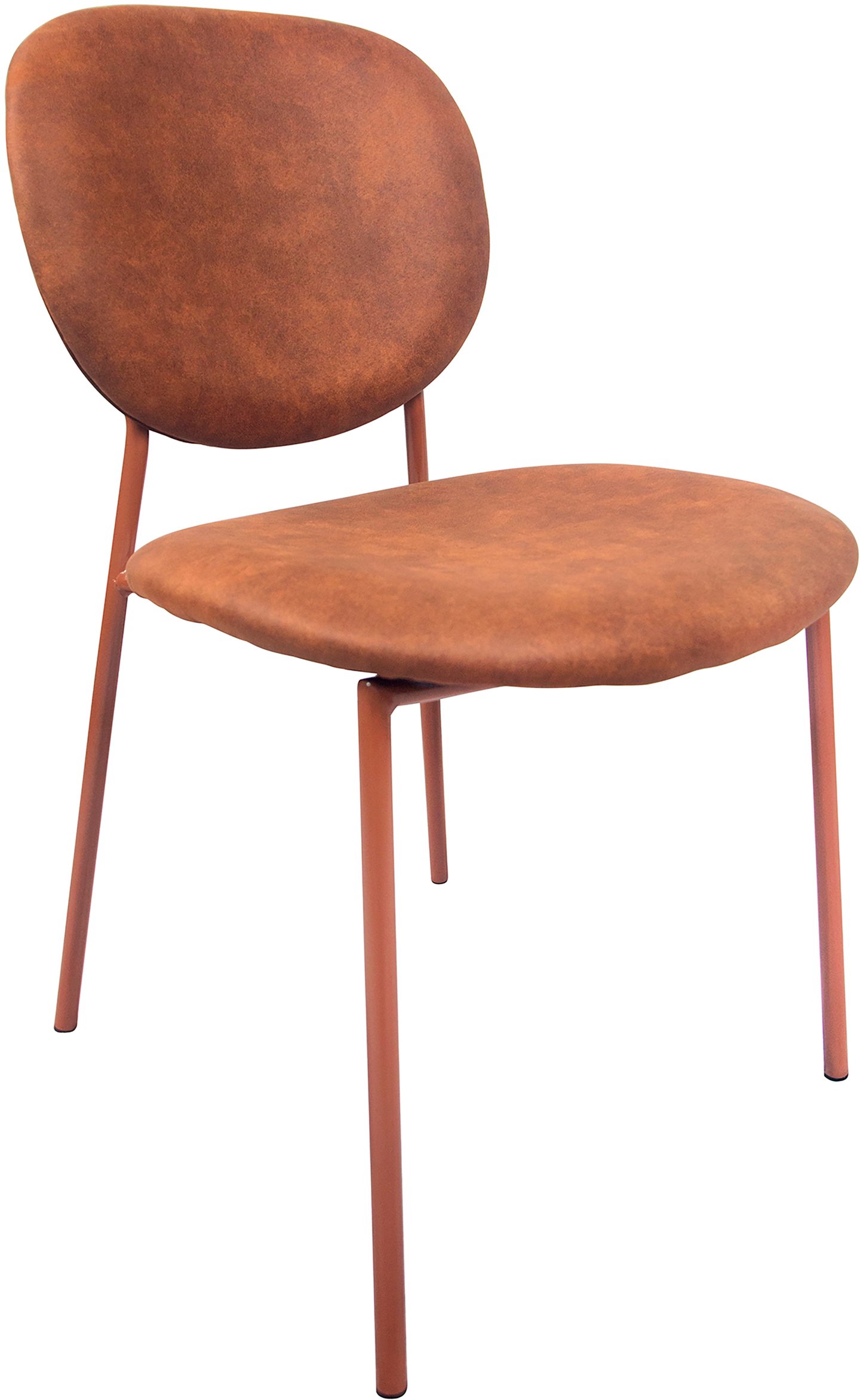 Saga ruokapöydän tuoli, ruskea metallirunko / ruskea kangas