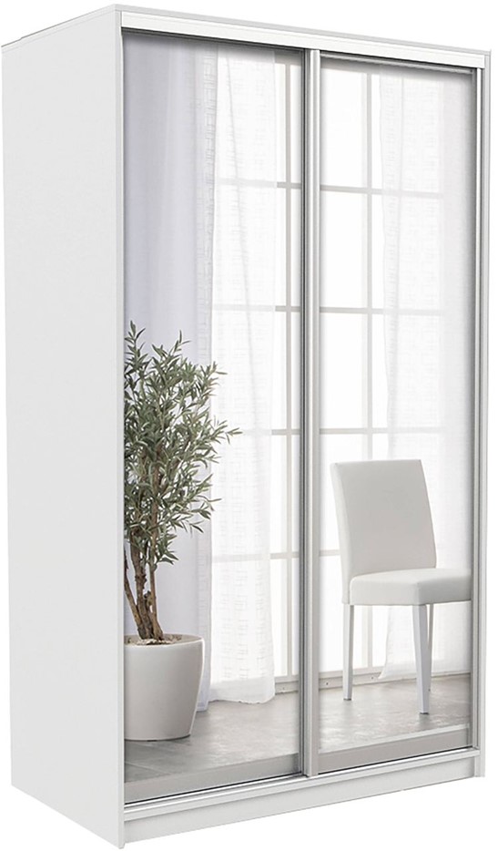 Sandy liukuovikomero + 2x peiliovi, 120x240x60, valkoinen: Tyylikäs ja tilava vaatekaappi makuuhuoneeseen, jossa säilytät vaatteet ja asusteet kätevästi. Moderni muotoilu ja dynaaminen sisustusratkaisu.