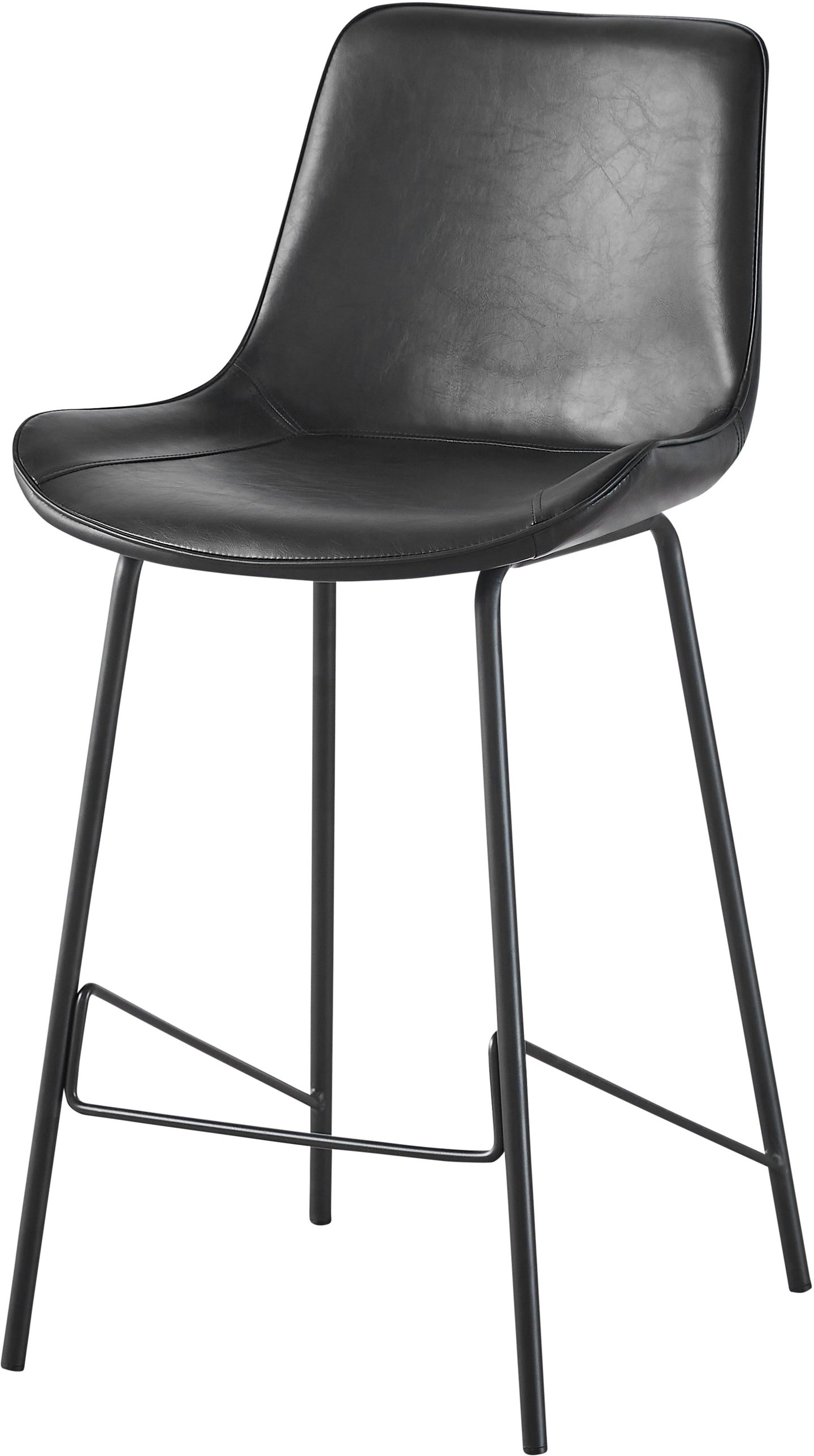 Chic baarituoli musta: Tyylikäs musta baarituoli, jossa vintage-puukansi ja kestävä metallirunko. Erinomainen lisä ruokailutilan baarikeittiöön tai moderniin sisustukseen.