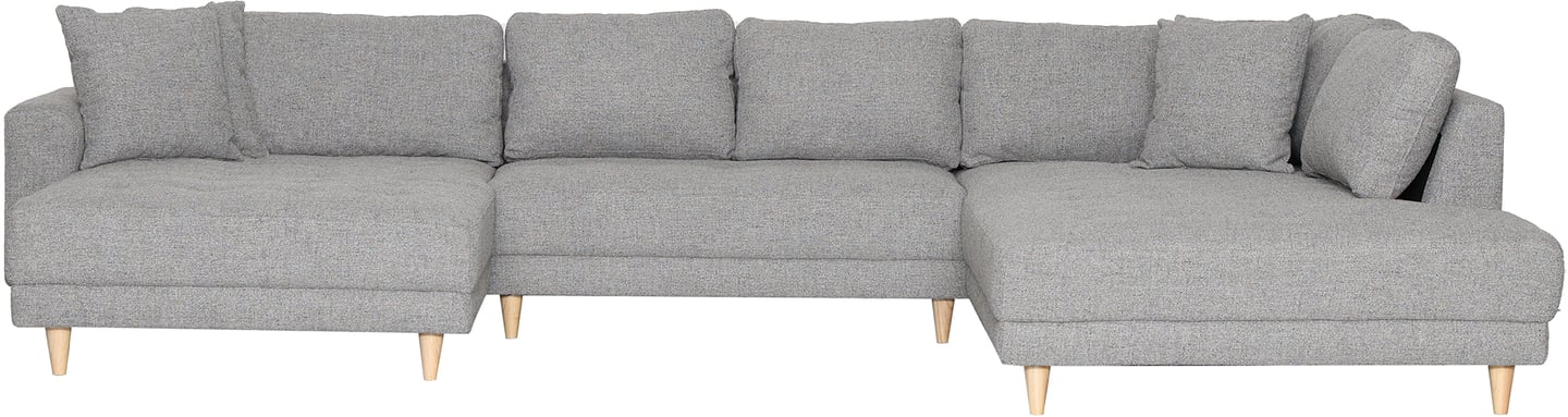 Aava U-kulmasohva oikea, Hevra 10 harmaa