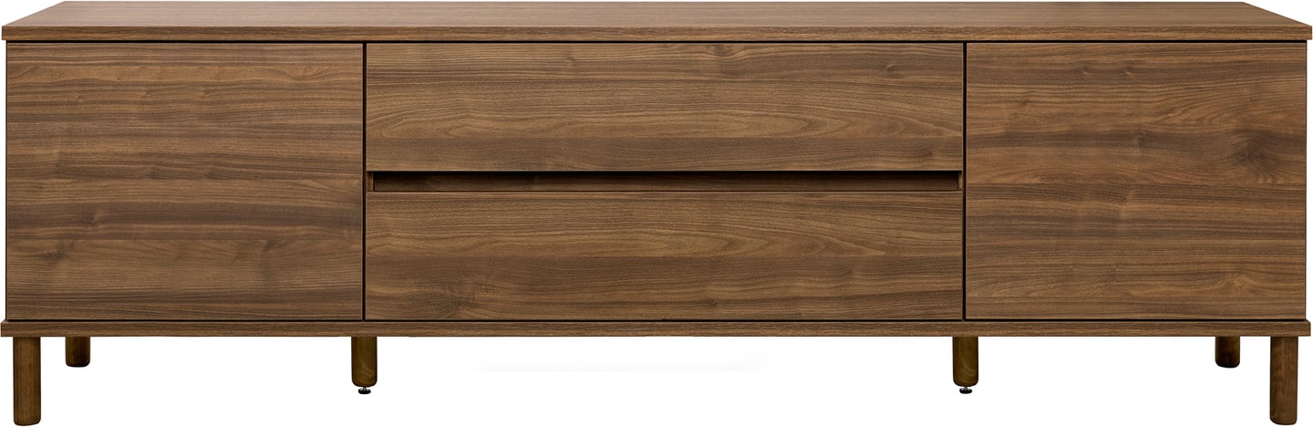 Sata-sarja taso nro 89. 200cm 2 ovea + 2ltk ruskea, pyöreä jalka
