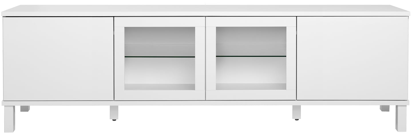 Sata taso nro 90. 200cm 2 ovea + 2 lasiovea valkoinen, kantikas jalka