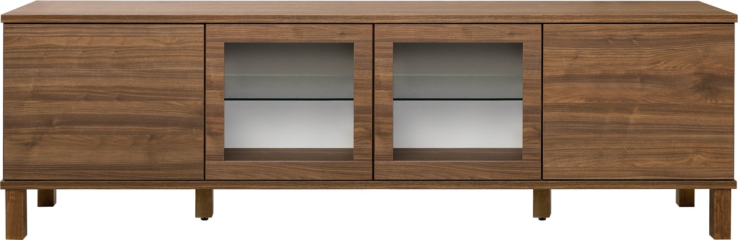 Sata-sarja taso nro 90. 200cm 2 ovea + 2 lasiovea ruskea, kantikas jalka