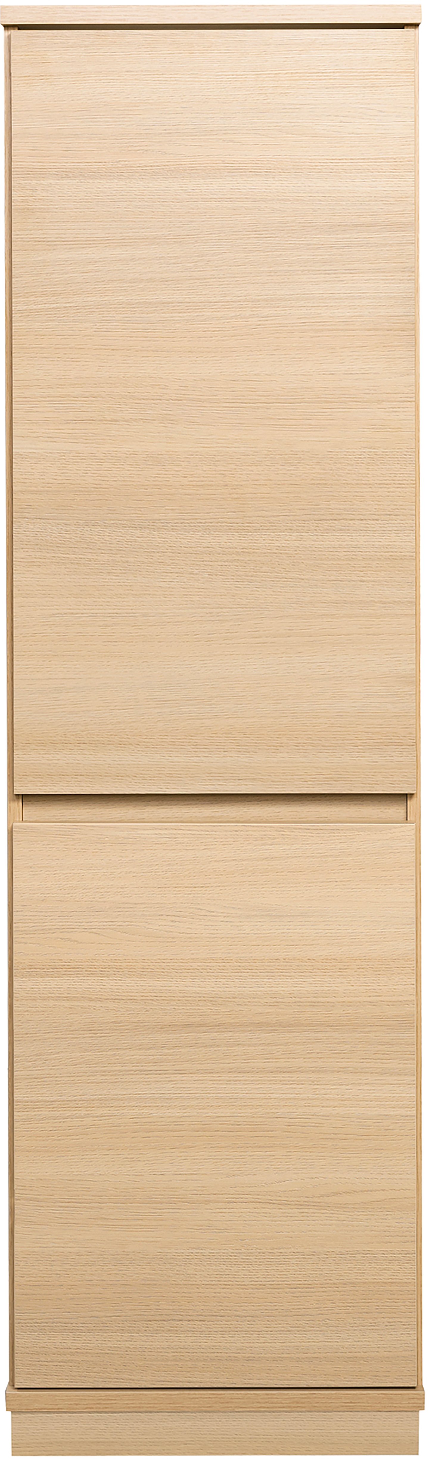 Sata-sarja korkea vitriini nro 109. puuovilla 47cm vasen vaalea tammi, sokkeli