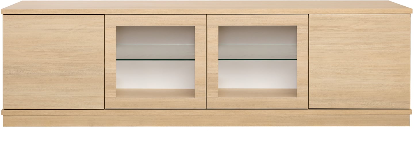 Sata taso nro 43. 183cm 2 ovea + 2 lasiovea vaalea tammi, sokkeli