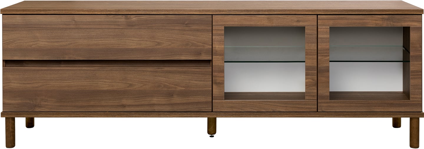 Sata taso nro 48. 183cm 2 lasiovi oikea + 2ltk ruskea, pyöreä jalka