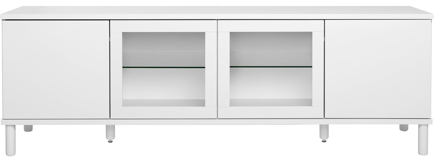 Sata taso nro 43. 183cm 2 ovea + 2 lasiovea valkoinen, pyöreä jalka
