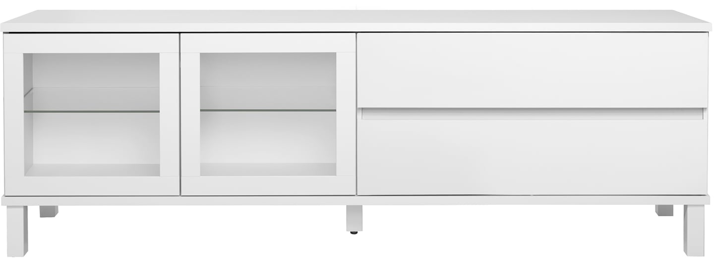 Sata taso nro 47. 183cm 2 lasiovi vasen + 2ltk valkoinen, kantikas jalka