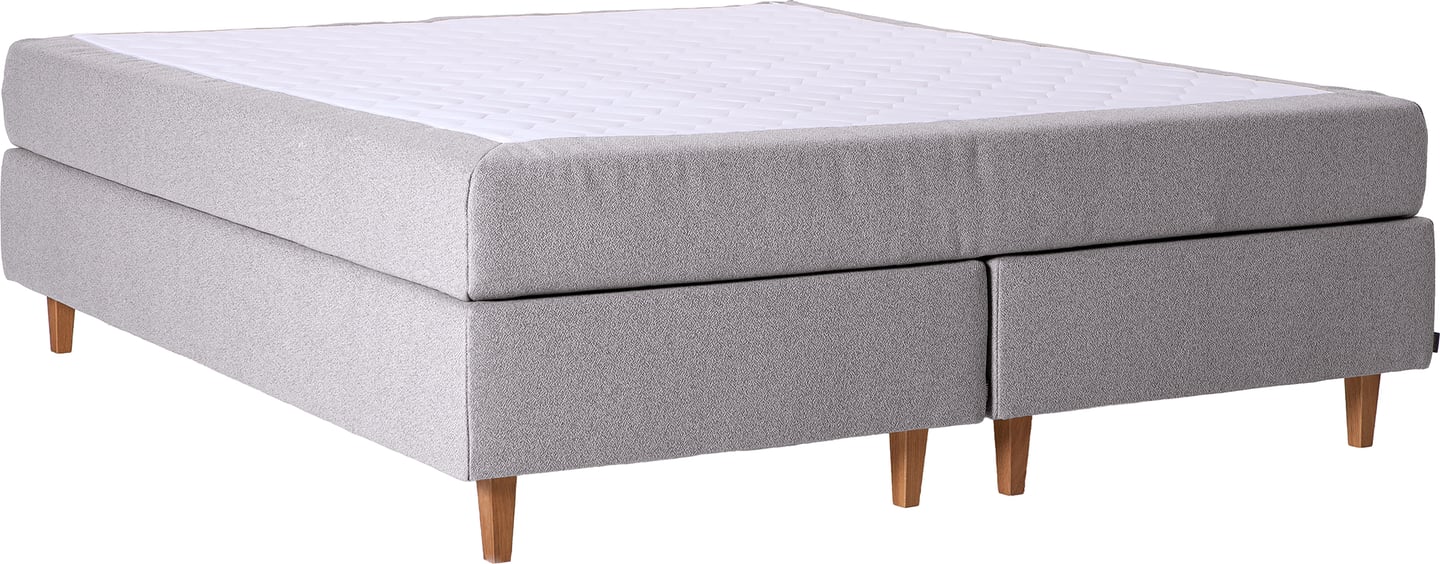 Unelle 400 jenkkisänky pocket 7-vyöh. medium/xhard 180x200, Fano 80 vaaleanharmaa, sis. tammijalat