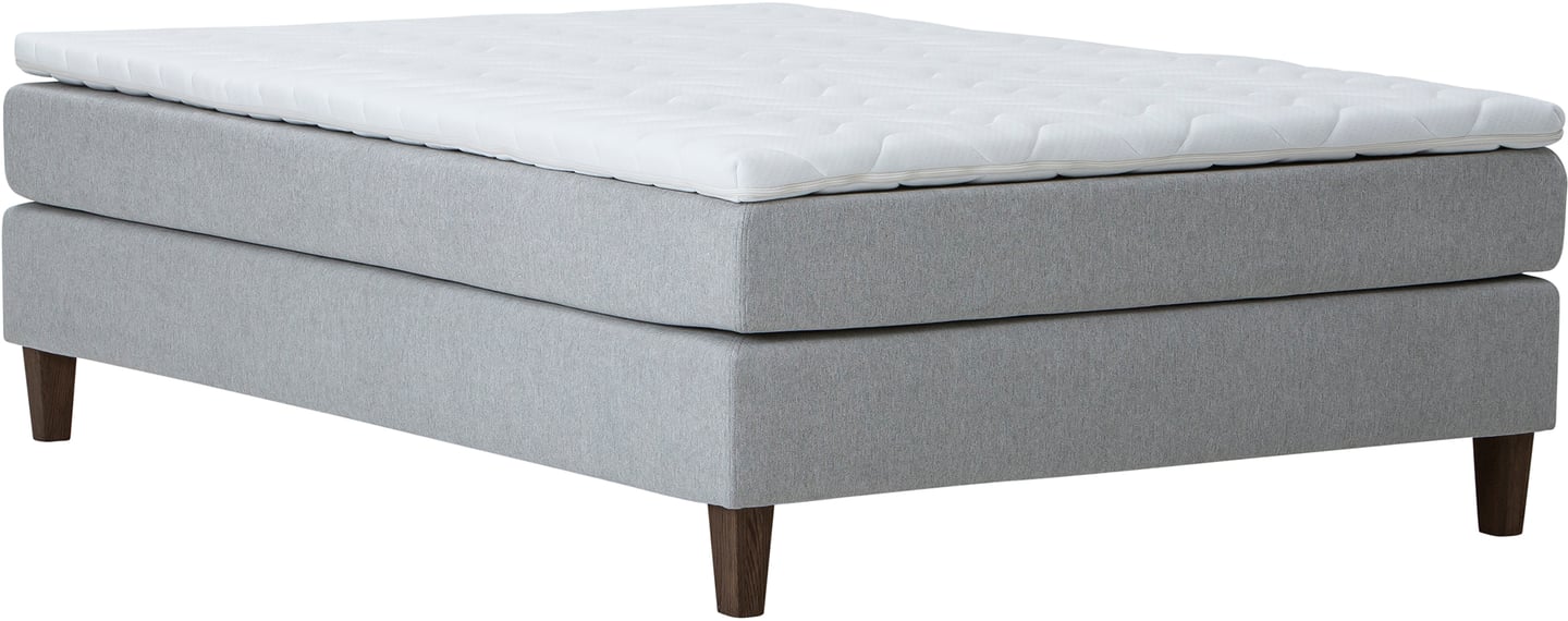 Moon Standard jenkkisänky 120x200, pocket 5-vyöh. Primo 84 v.harmaa, kännykkätaskulla: Tyylikäs 120 cm leveä jenkkisänky vaaleanharmaalla päällisellä, täydellinen makuuhuoneeseen. Mukautuva patja takaa mukavan unen.