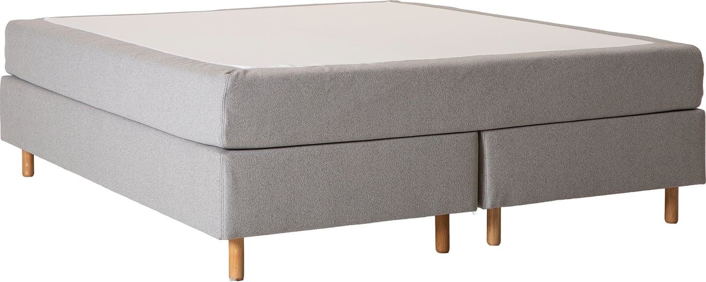 Unelle 500 Viscolux jenkkisänky 5-vyöhyke visco, 160x200, hard/hard, Fano 80 vaaleanharmaa, tammijalat